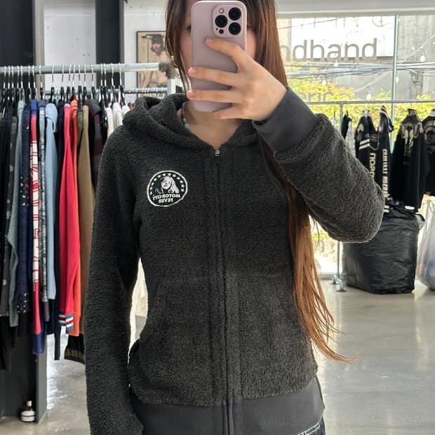 히스테릭글래머 히스걸 보아 파커 후드집업 그레이