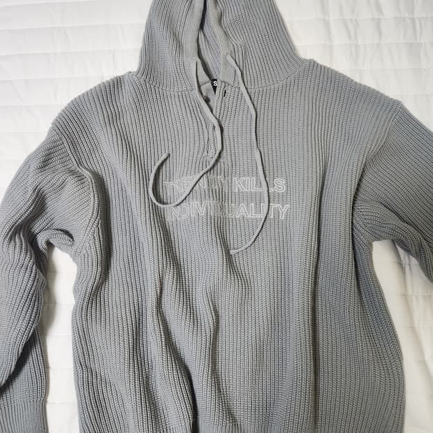 에씰미 trendy kills knit hood 니트 후드