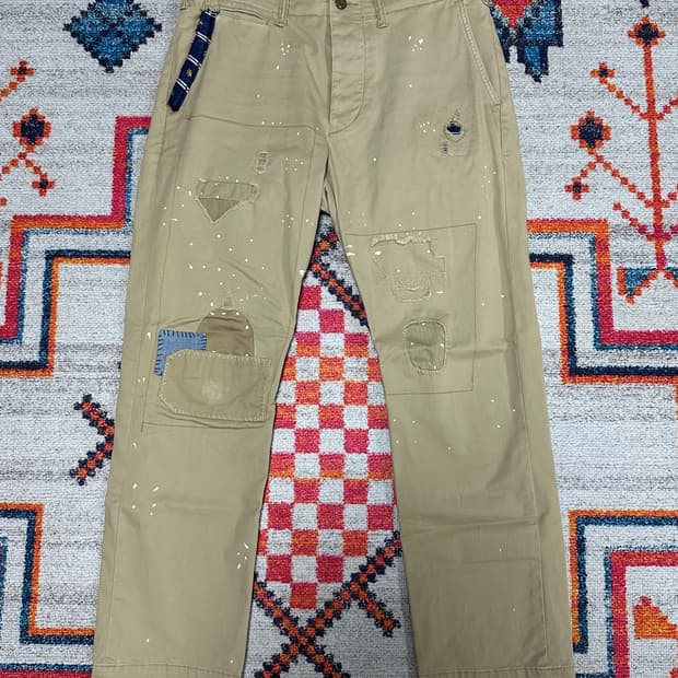 (1회착) 폴로 랄프로렌 릴렉스드핏 패치워크 치노 30x30