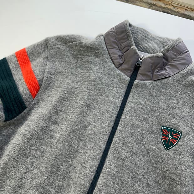 95-100 헤지스골프 그레이 기본로고 울100% 골프니트집업