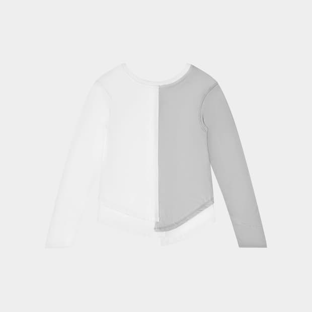 DOUBLE LAYER REVERSIBLE TEE SNOW DRIFT