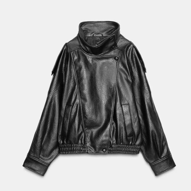 (새상품) 자라 페이크 레더 점퍼 XS