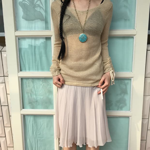 Back o ring point shirring knit