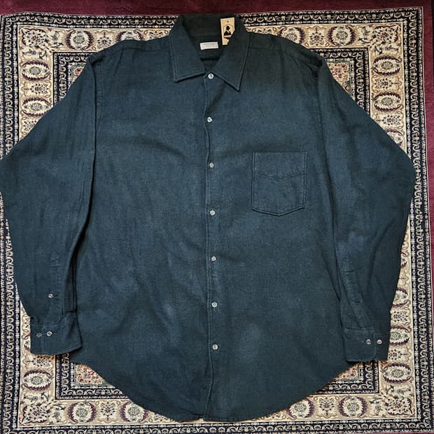 VICTOIRE HOMMES Dark Green Flannel Shirt