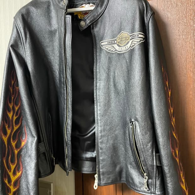 할리데이비슨 플레임 레더 자켓