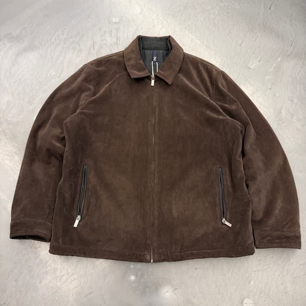 2000s ZEGNA SPORT CORDUROY 제냐스포츠 블루종자켓