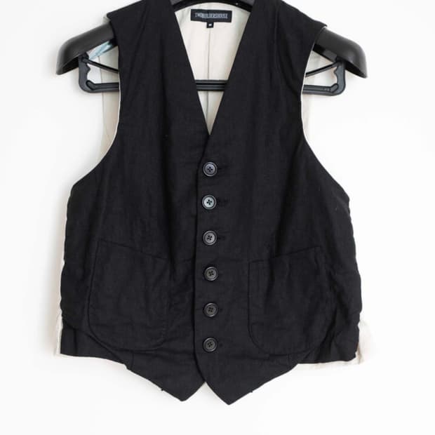 투빌더스하우스 린넨 코튼 웨이스트 코트 01 L