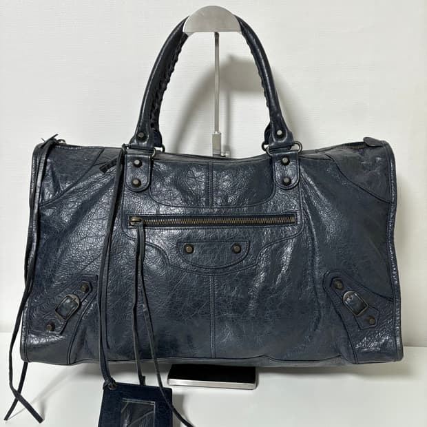 발렌시아가 워크 모터백 다크네이비