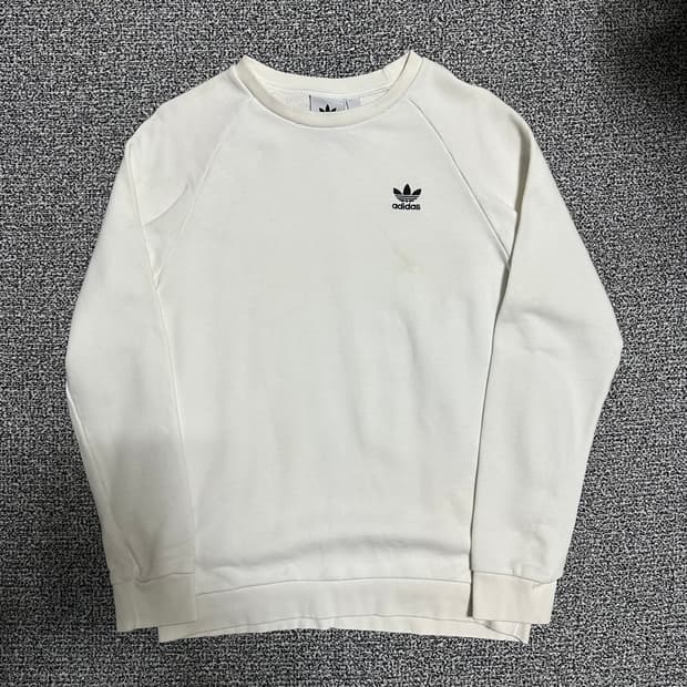 (M) 아디다스 트레포일 흰색 맨투맨