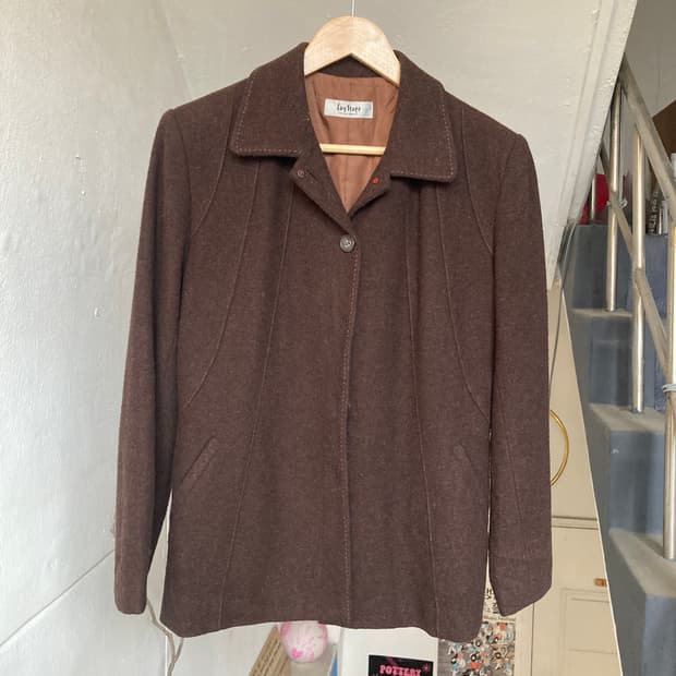 빈티지 브라운 숏 코트