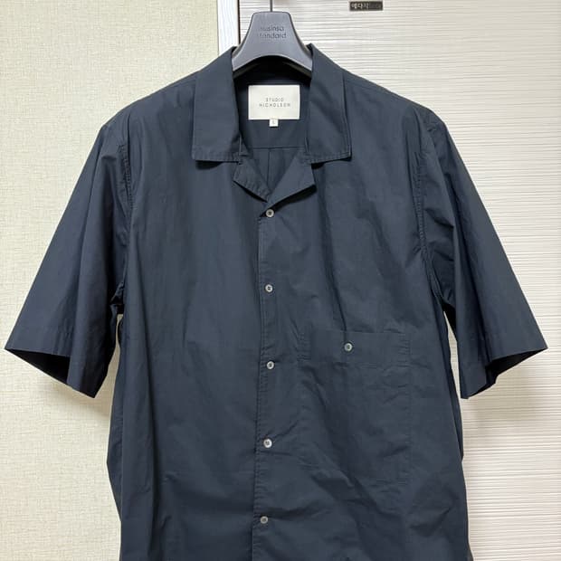 스튜디오 니콜슨 다크 네이비 반팔셔츠 (L)