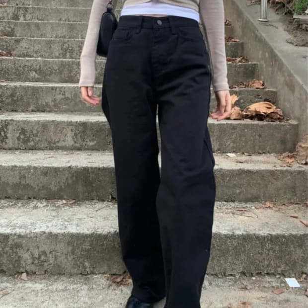 타임라인서울 코튼 롱와이드 팬츠 S사이즈