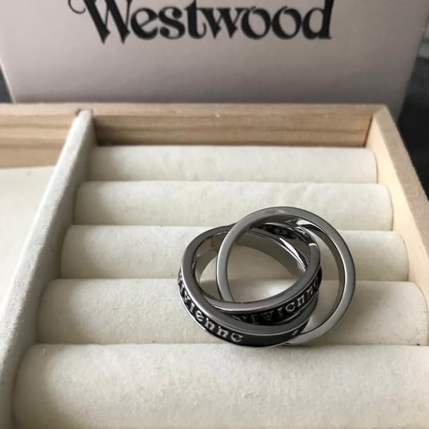 비비안웨스트우드 아카이브 레터링 orb 각인 3단 레이어링 반지