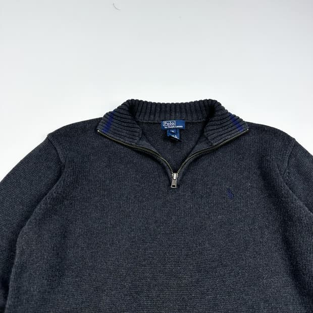 폴로 랄프로렌 포니 차콜 반집업 니트 (XL 여성추천)