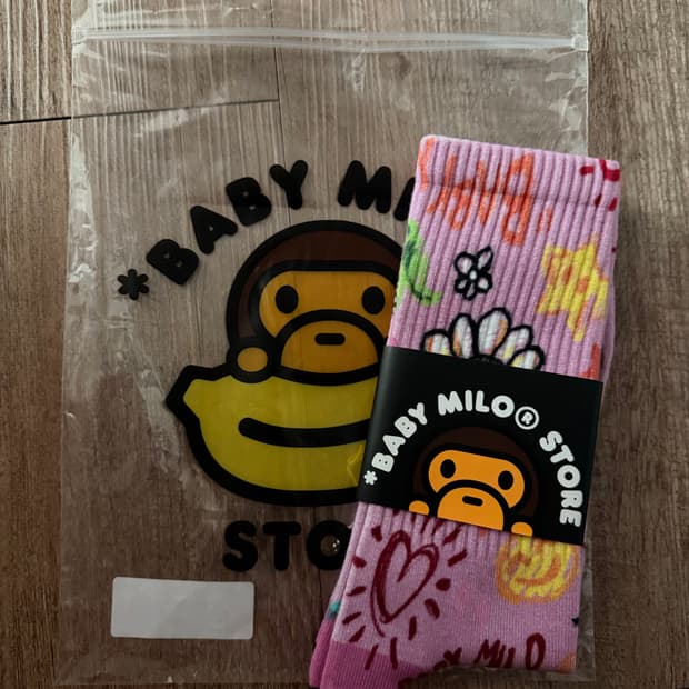 베이프 베이비 마일로 스토어 양말 핑크