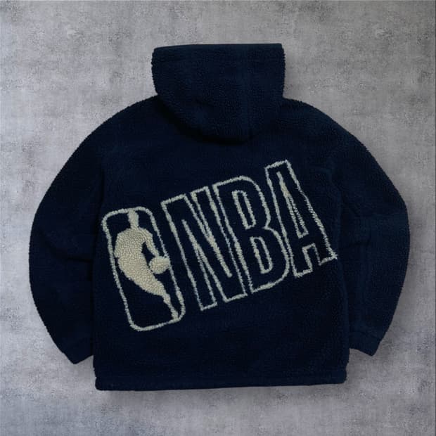 NBA 빅로고 네이비 쉐르파 후드 집업