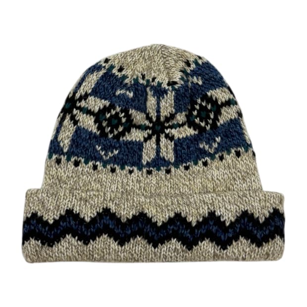 USA 빈티지 노르딕 패턴 울 비니 모자
