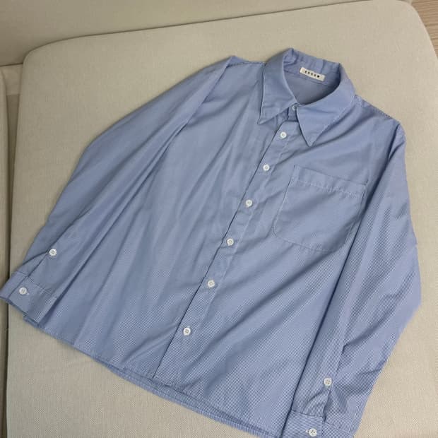 Eroom 하늘색 스트라이프 셔츠(남여공용)