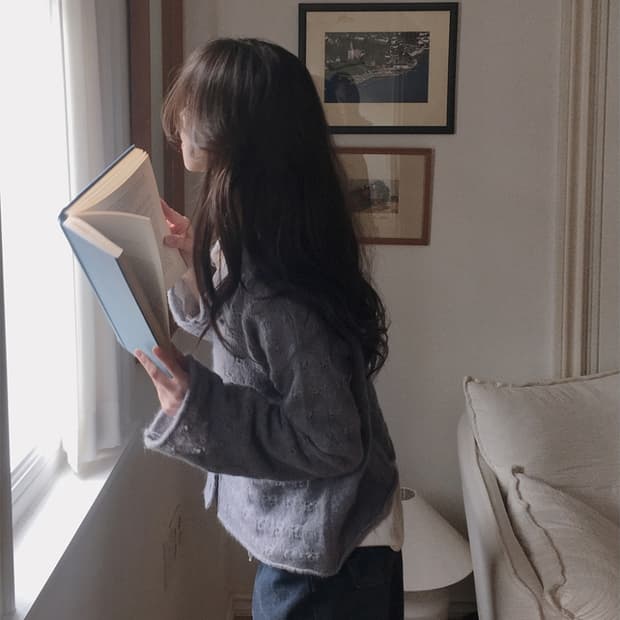 [새상품] 슬로우앤드 무드빈티지 스카시 니트가디건