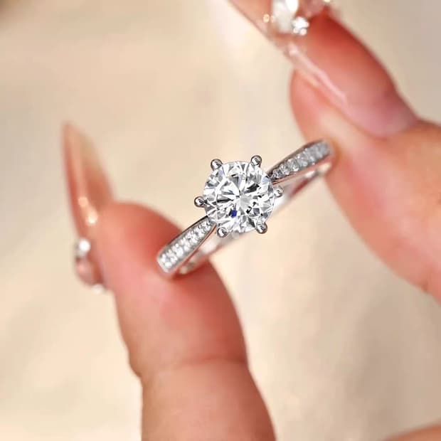 IGI 랩그로운 다이아몬드 PT950 플래티넘 6프롱 반지