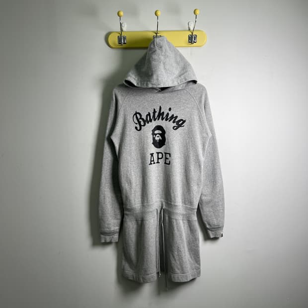 Bape 베이프 컬리지 로고 그레이 후드 원피스 S
