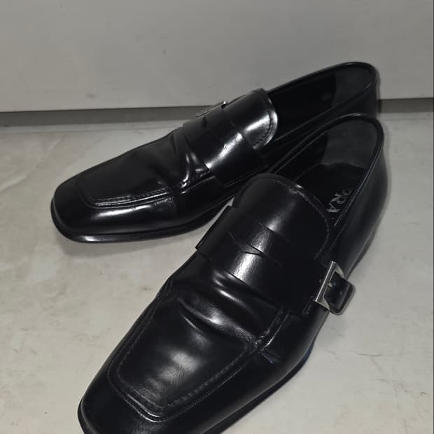 Prada Black leather Monk Strap shoes
