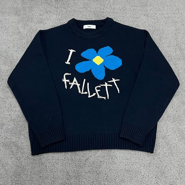 (L) 팔렛 드로잉 플라워 니트