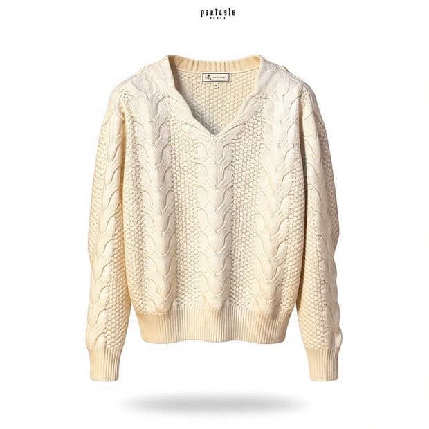 ROPE PICNIC 일본 빈티지 아이보리 꽈배기 와플 니트 