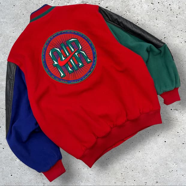 [95] 90s 나이키 올드스쿨 소가죽 스타디움 바시티 자켓 D482