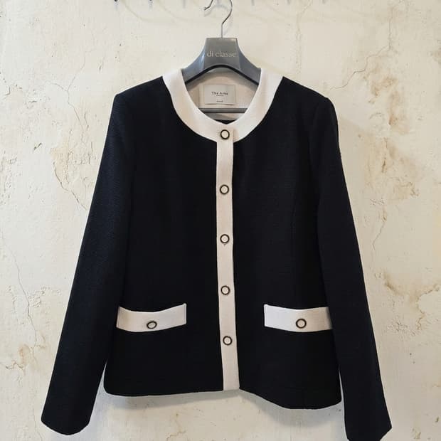di classe The Anna 블랙 배색 트위드 자켓 Free