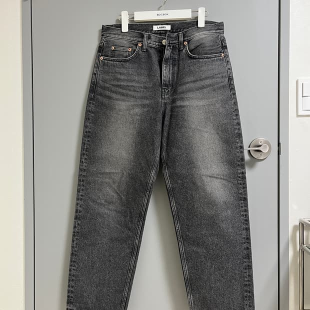 라벨 아카이브 블랙 워싱 데님 팬츠