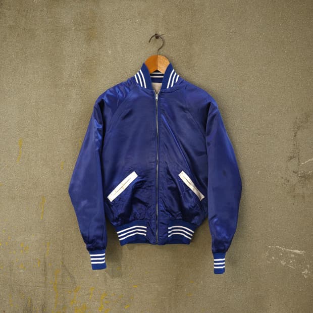 60’s 빈티지 나일론 새틴 블루종 자켓