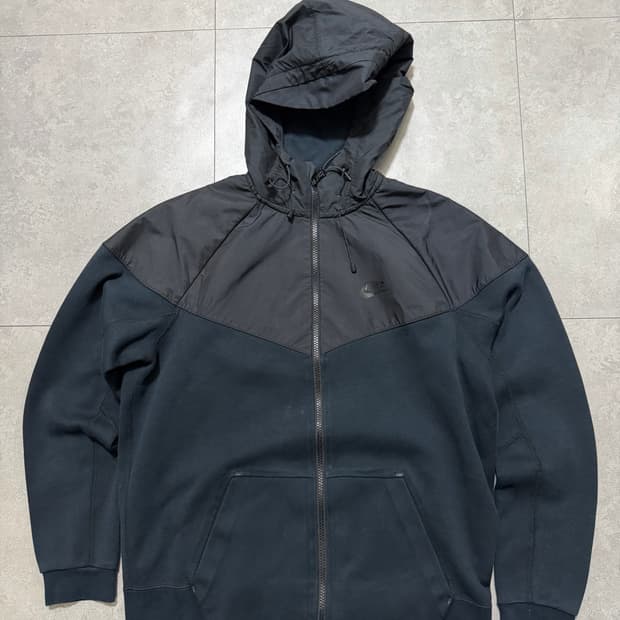 나이키 테크팩  빈티지  블랙컬러  스웻 후드집업 자켓  100size 