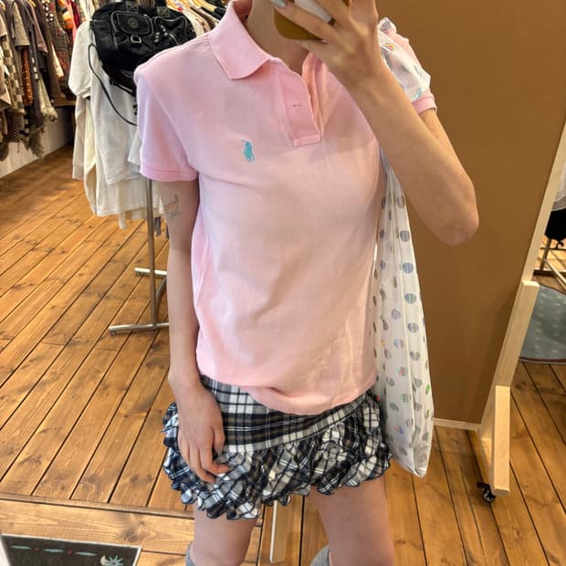 폴로 핑크 카라티