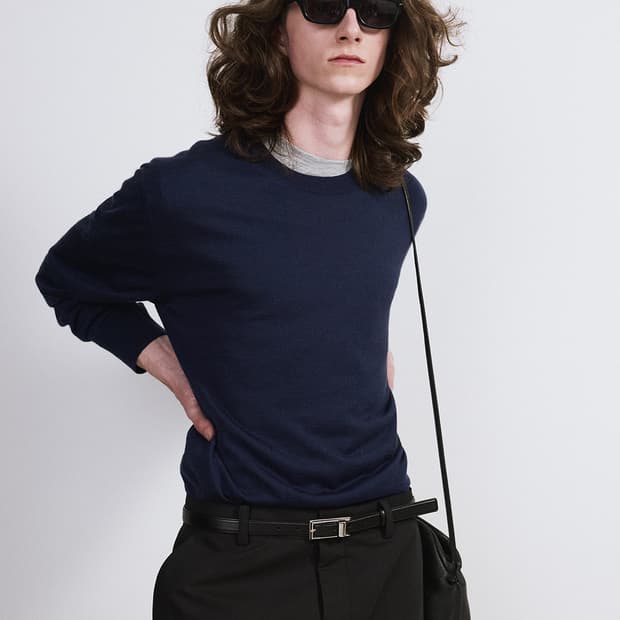 렉토 26SS 실크 캐시미어 니트 탑 네이비