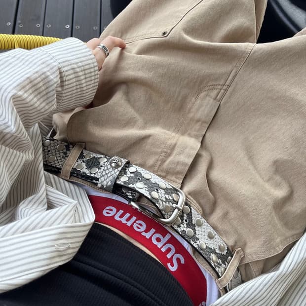 아오이로 커트 더블 니 팬츠 탄