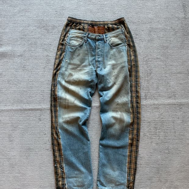 아크네스튜디오 체크 데님 진