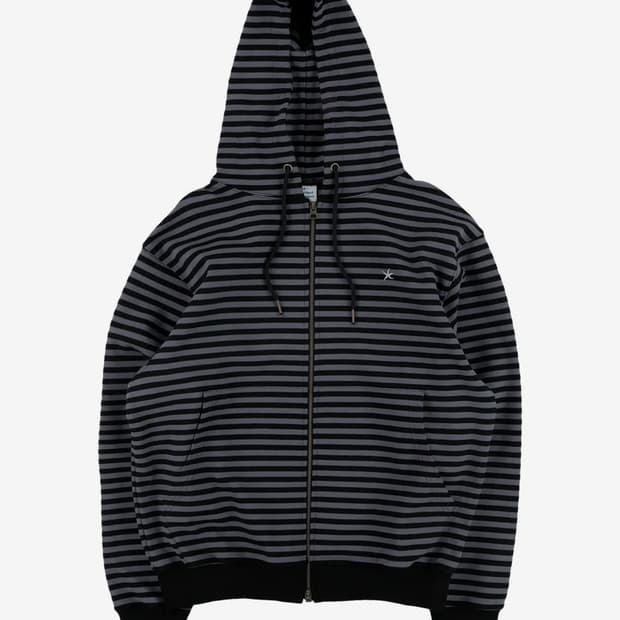 TCM stripe hooded zip-up