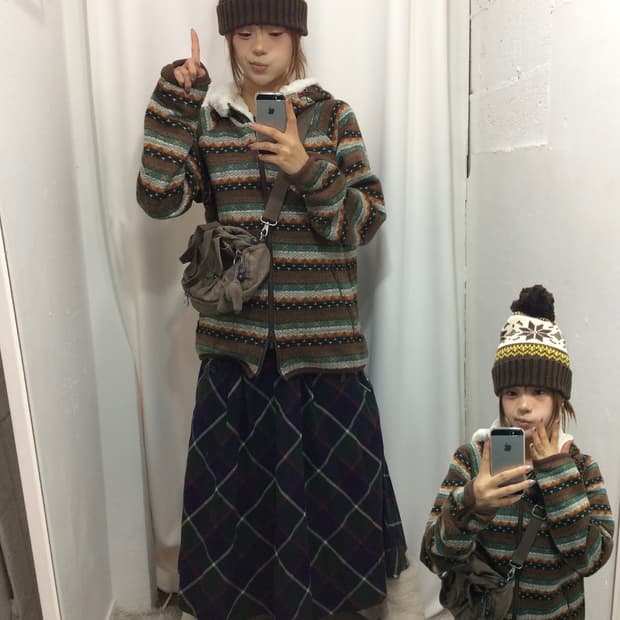 🫎노르딕 패턴 후리스코디🫎