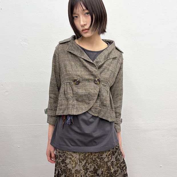 휴고 보스 오렌지 탭 빅 버튼 크롭 자켓