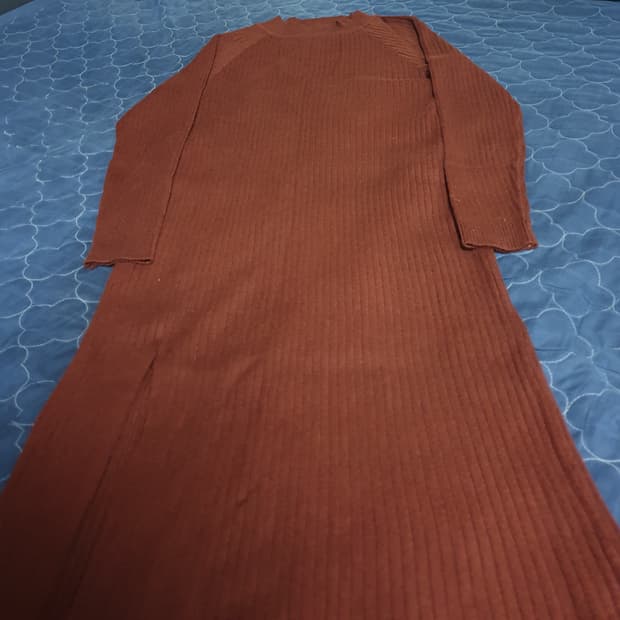 미스벨리 골지 롱원피스 브라운 (S)