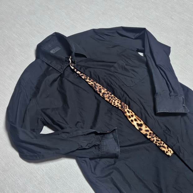 요지 야마모토 S'YTE 레오파드 패널 롱셔츠 