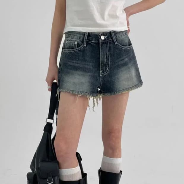 블랙업 밀라 데님 쇼츠 s