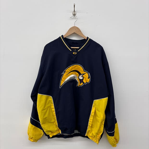 NHL 네이비/옐로우 배색 나일론 바람막이 맨투맨 남XL