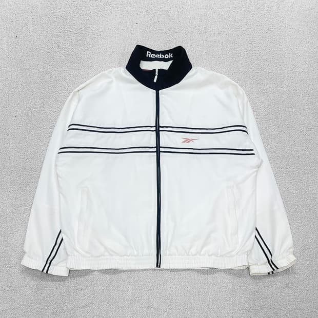 리복 Reebok 올드스쿨 빅 로고 바람막이 자켓 화이트