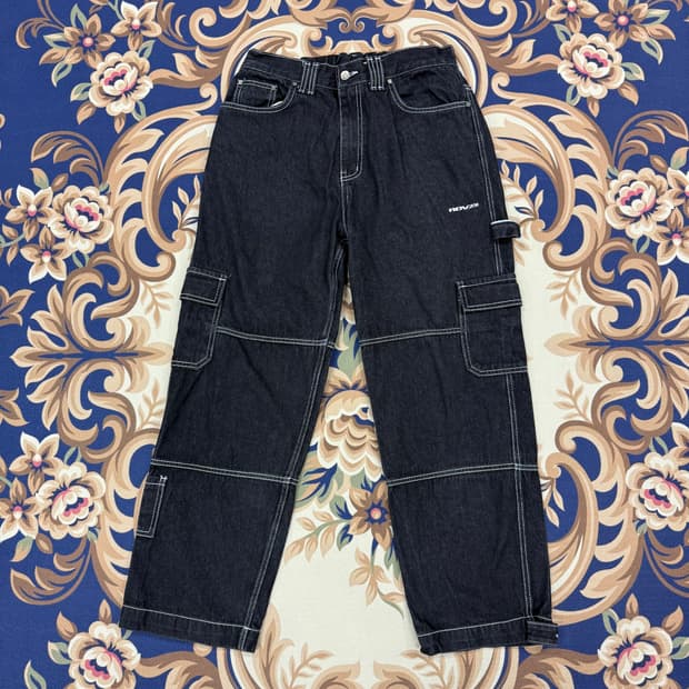 (M)알디브이제트 RDVZ 흑청 카고 데님팬츠