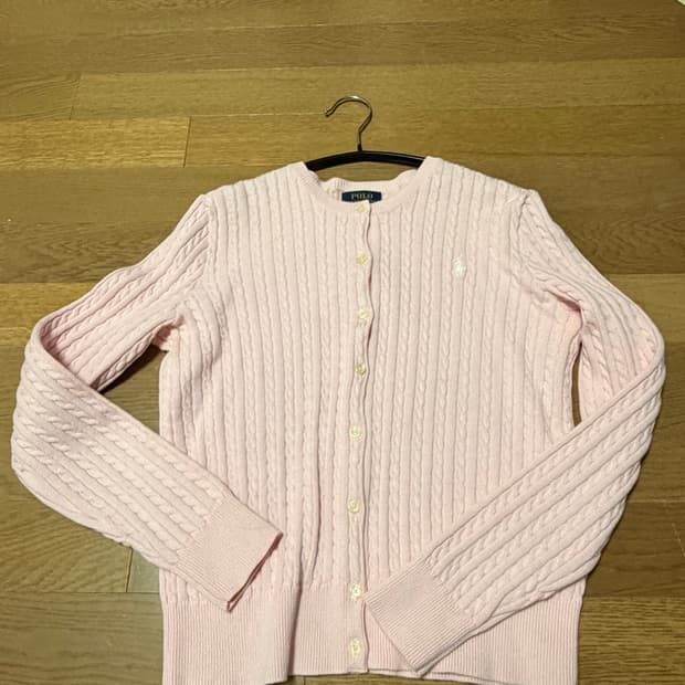 (A급) 폴로 랄프로렌 꽈배기 가디건 핑크 XL