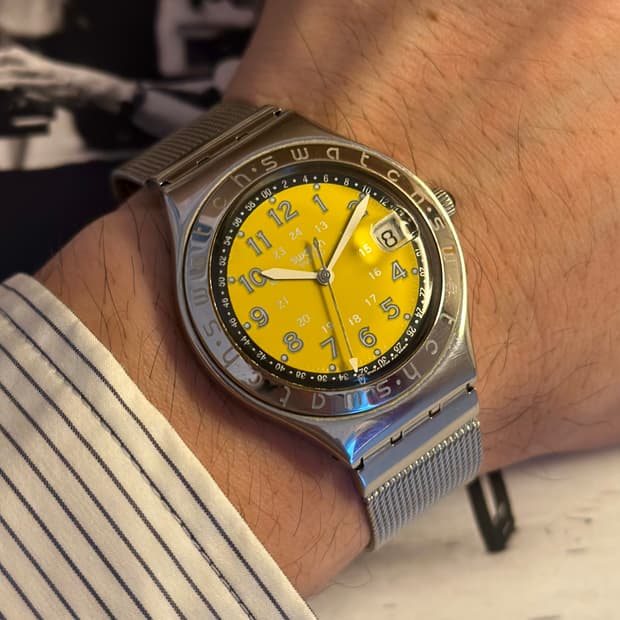 93년판) 빈티지 스와치 아이러니 해피조 옐로우