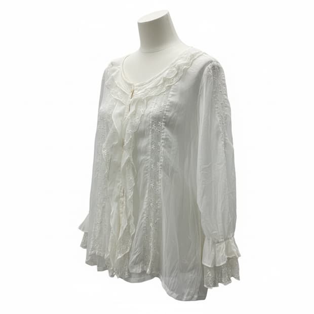 빈티지 플라워 레이스 프릴 블라우스 1864