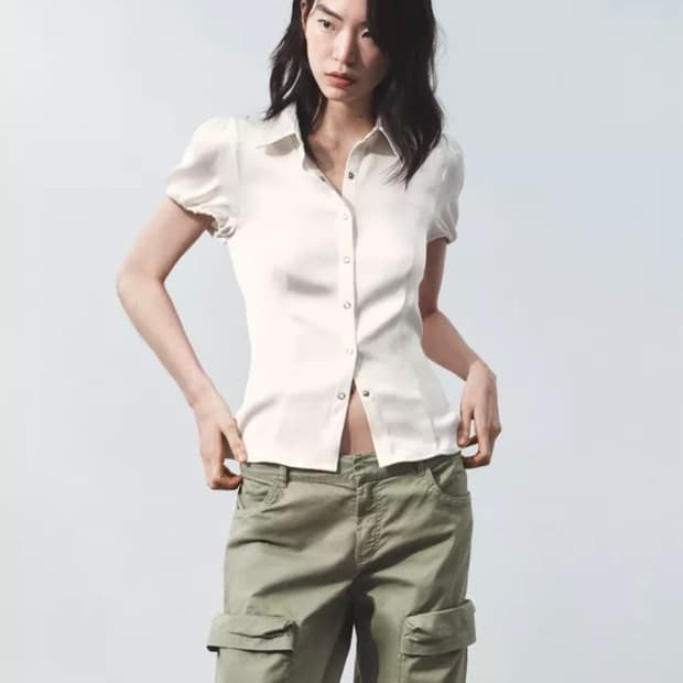 자라 새틴셔츠 xs 화이트